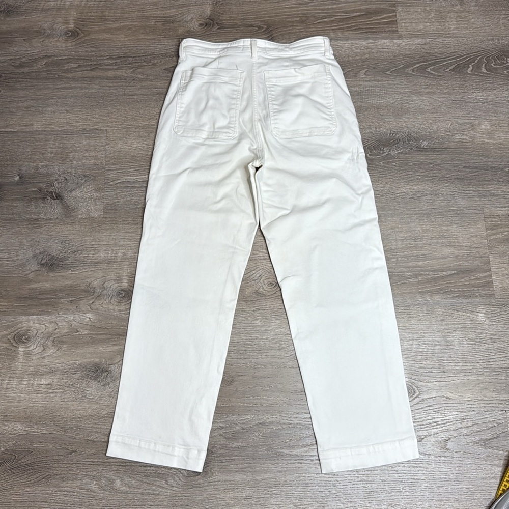 Everlane Women’s White High-Rise The Straight Leg Crop Jeans Sz 10 Tall - Picture 5 of 11